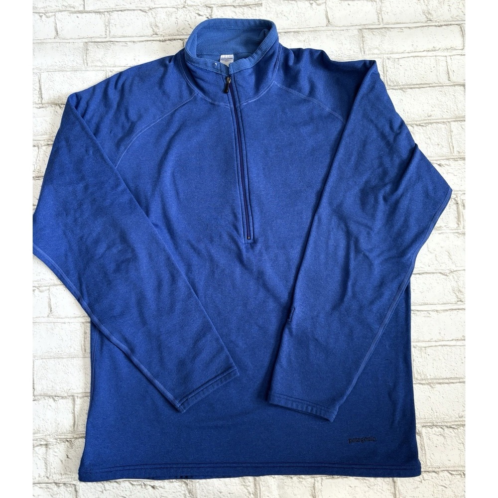 Patagonia R Shirt Men's XL Blue Capilene  Midweight 1/2 Zip Pullover‎ Baselayer